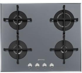 Smeg PV164S2 - Placa de Gas Natural 60 Cm 4 Fuegos Cristal Gris