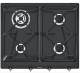 Smeg SRV864AOGH - Placa de Gas Natural 60 Cm 4 Fuegos Color Negro