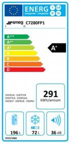 Smeg C7280FP1 - Frigorífico Integrable 177.9 x 54 Cm Clase A+ Iluminación LED
