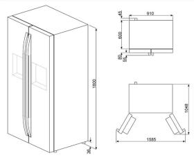 Smeg SBS63XEDH - Frigorífico Americano 180 x 91 Cm Clase A+ Inoxidable