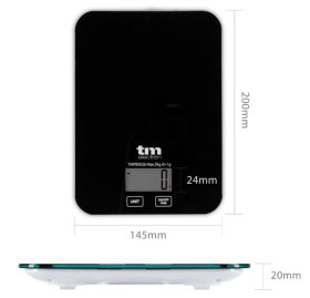 Tm Electron TMPBPS026 - Báscula de Cocina máx. 5Kg 14.5x20cm LCD Negro