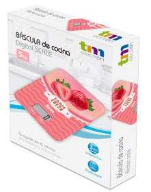 Tm Electron TMPBPS027 - Báscula de cocina 14,5x20cm Fresas Vintage