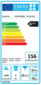 Electrolux EW2F4822BF - Lavadora TimeCare 500 de 8kg y 1200rpm A+++-20%