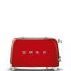 SMEG TSF03RDEU - Tostadora 4 rebanadas, 4x4, Línea Años 50, 950W, Color Rojo