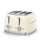 SMEG TSF03CREU - Tostadora 4 rebanadas 4x4 Línea Años 50 950W Color Crema