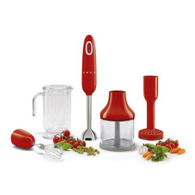 SMEG HBF02RDEU - Batidora de mano, Línea Años 50, 700W, Color rojo