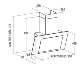Cata 02145003 - Campana Thalassa 800 XG BK Decorativa Pared 80 Cm Blanca