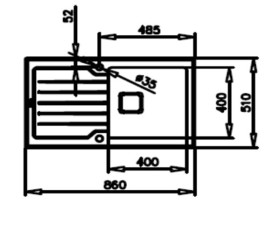 Teka 115100011 - Fregadero PureLine DIAMOND RS15 1C 1E 86 Mueble de 50cm