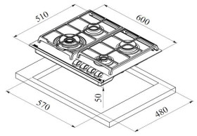 Teka 112570037 - Placa de gas natural Exact Flame GZC 64320 XBN