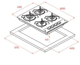 Teka 112580004 - Encimera CristalGas GBC 64003 KBB Gas Butano 60x43.5cm