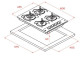 Teka 112580003 - Encimera CristalGas GBC 64003 KBN Gas Natural 60x43.5cm