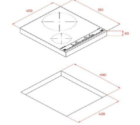 Teka 112510002 - Encimera inducción 2 zonas bisel frontal Ancho 51 cm