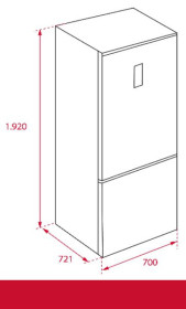 Teka 113400001 - Frigorífico de 70cm RBF 78720 GWH Cristal Blanco NoFrost