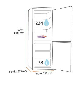 Teka 113420000 - Frigorífico combi NFL 342 C en inox 188x59.5 cm E