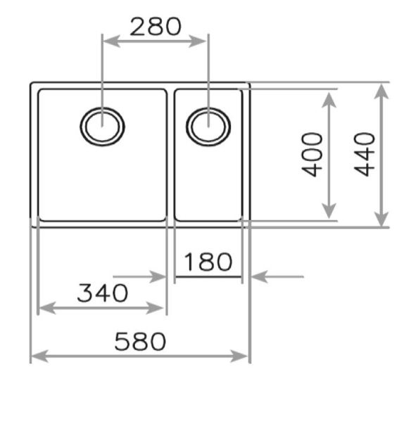 Teka 115030008 - Fregadero PureLine BE LINEA RS15 2C 580 Mueble 60cm