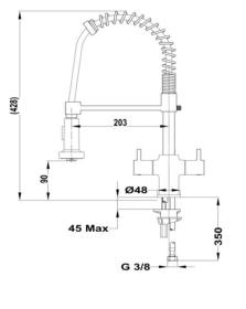 Teka 116010001 - Grifo GO 939 Bimando Caño Giratorio y Flexible Cromo