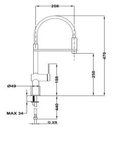 Teka 116000001 - Grifo Electrónico Caño Alto Semi-Profesional Cromo