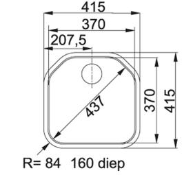 Franke 127.0046.295 - Fregadero Delta DEX 210 41.5 cm