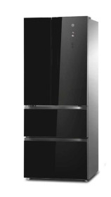 Hoover HMDN 182 EU - Frigorifico de 4 puertas en cristal negro de 180x70cm