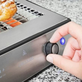 Cecotec 08004 - Tostador Plano Turbo Easytoast Inox 900W Pan y bollería