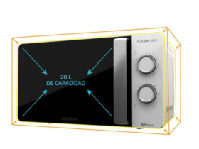 Cecotec 01522 - Microondas Proclean 3010 de 20 Litros 700W FullCrystal
