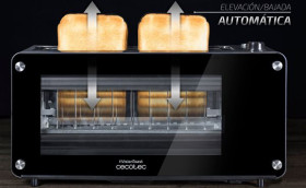 Cecotec 03042 - Tostador Vision Toast 2 Tostadas Ranura XL Cristal
