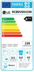 Lg RC80V9AV2W - Secadora bomba de calor Serie 9 de 8kg Dual Inverter