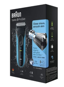 Braun 3010S - Afeitadora Serie 3 ProSkin Wet&Dry 45 Minutos Autonomía Azul