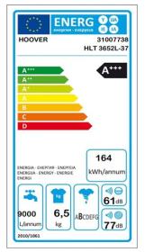 Hoover HLT 3652L-37 - Lavadora de Carga Superior 6.5Kg 1200rpm