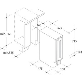 Candy CCVB 15 - Vinoteca Integrable para 7 Botellas 86,3x15cm