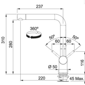 Franke 1150373795 - Grifo Active Swivel Caño Giratorio Cromo