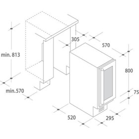 Candy CCVB 30 - Vinoteca Integrable 19 Botellas 81x30cm Clase A Negro