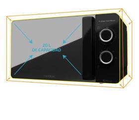 Cecotec 01526 - Microondas PROCLEAN 3040 MIRROR con puerta de espejo
