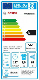 Bosch WTG86260ES - Secadora de Condensación 8Kg Clase B AntiAlergias