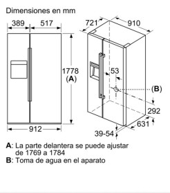 Siemens KA92DHXFP - Frigorífico americano Inox negro 177.8 x 91,2 cm