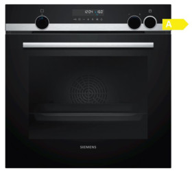 Siemens HR538ABS1 - Horno iQ500 con vapor de cristal negro Clase A