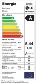 Lg F4DN408S0 - Lavasecadora Inteligente con Vapor 8/5Kg 1400rpm Clase A
