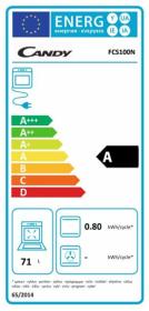Candy FCS100NE - Horno Convencional 4 Funciones Clase A Negro