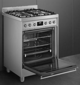 SMEG C6GMX9 - Cocina Gas 60 x 60 cm inox línea clásica 4 zonas clase A