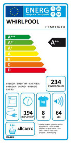 Whirlpool FTM1182EU - Secadora Bomba de calor 8Kg Fresh Care+ A++