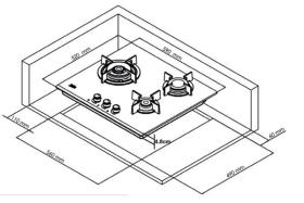 Beko HISW 63222 SO - Placa de Gas Butano 3 Fuegos 60 cm Negro