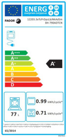 Fagor 8H-790ADTCN - Horno pirolítico negro con 12 funciones Clase A