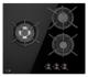 Fagor 3CFI-3GLSTB - Placa de Gas Natural 3 Fuegos 60 cm Cristal Negro