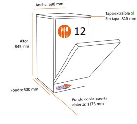 Fagor 3LVF-621 - Lavavajillas de 60cm 12 servicios Tapa extraíble