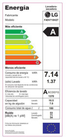 LG F4DV710H2T - Lavasecadora Inteligente 10.5/7 Kg 1400 Rpm Clase A Inox