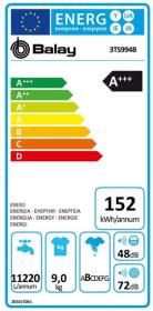 Balay 3TS994B - Lavadora 9Kg 1400rpm Clase A+++-30% Blanco