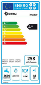 Balay 3VS506IP - Lavavajillas 60 Cm 12 Cubiertos Clase A++ Inoxidable
