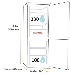 Balay 3KFE778BI - Frigorífico Combi 203x70 NoFrost Cristal Negro Clase E