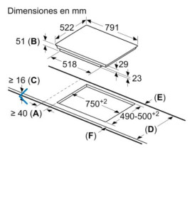 Balay 3EB980AV - Placa de Flexinducción de 80cm Gris Antracita