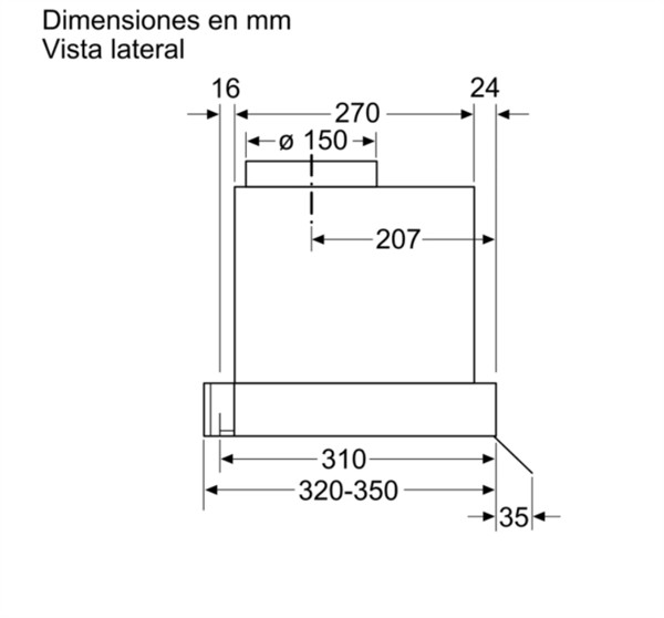 Balay 3BD896MX - Campana Integrada 90 Cm Iluminación LED Clase A Inox